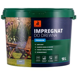 Impregnat akrylowy do drewna PREMIUM 10 l szary