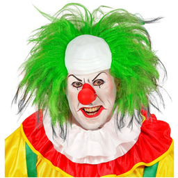 Nakrycie głowy klauna z zielonymi włosami