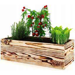 Podwyższona grządka 120x40cm Drewniana Skrzynia na Zioła Warzywa