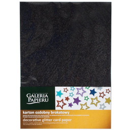 Karton Ozdobny A4 Brokatowy Czarny 210g Galera Papieru