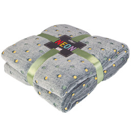 Darymex Koc narzuta z mikrofibry 150x200 malachitowy groszki