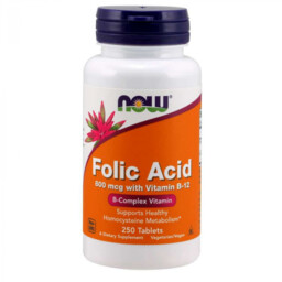 NOW Foods Kwas foliowy 800 mcg z witaminą