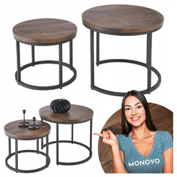 2x Stolik Kawowy Oreo 2x Orzechowy do Salonu