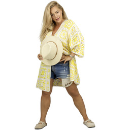 Boho kardigan narzutka szydełkowa i ażurowa granny square