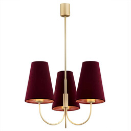 Żyrandol elegancki SAFIANO 6270 bordo i złoto -
