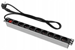 Listwa PD-9BCV/RACK/3m 1U 19" 9gniazd wyłącznik 3m
