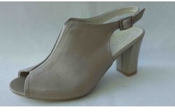 Sandały SKÓRZANE FASHION capucino 6 CM 37