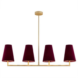 Lampa wisząca elegancka SAFIANO 1829 złoto i bordo
