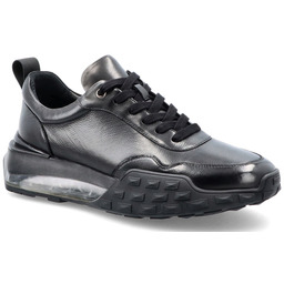 Sznurowane sneakersy męskie ze skóry - JOHN DOUBARE