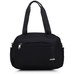 Torba podróżna z nylonu mała czarno-srebrna