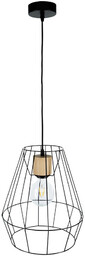 Lampa wisząca Endorfina 1xE27 Max.60W Dąb olejowany/Czarny metal/Czarny