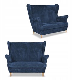 Sofa kanapa uszak Bonito skandynawska sztruks paski Family