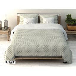 Karo Pościel bawełniana 160x200 934E biała groszki szare