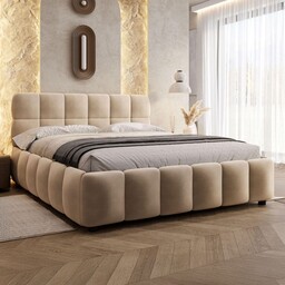 Łóżko tapicerowane 4794 160x200 Welur Beż #6