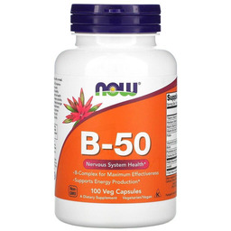 B-50 Kompleks Witamin, Now Foods, 100 kapsułek