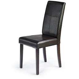 Krzesło do jadalni ekoskóra ciemnobrązowe / wenge Kerry