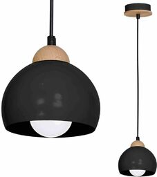 Lampa drewniana wisząca DAMA BLACK 1xE27 MLP6540-Milagro