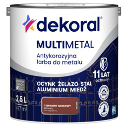 Farba antykorozyjna do metalu MULTIMETAL Czerwony tlenkowy 2,5