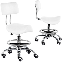 Taboret kosmetyczny fryzjerski siodło z oparciem krzesło hoker