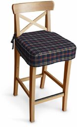 Siedzisko na krzesło barowe Ingolf, granatowo-czerwona kratka, krzesło