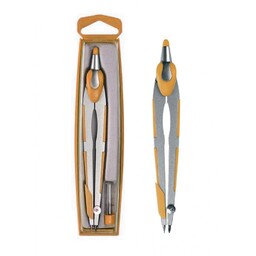 Cyrkiel w etui metalowy 2-elementowy Fun&Joy 284549-47002 284549-47002-POMARAŃCZOWY,