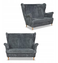 Sofa kanapa uszak Bonito skandynawska sztruks paski Family