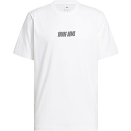 adidas Mężczyźni adidas Hoops Graphic Tee, White/Black, S