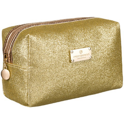 Klasyczna kosmetyczka damska na suwak złota PETERSON elegancki