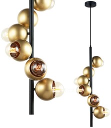 Designerska LAMPA wisząca MALMO PEN-5104-6-BKGD Italux metalowa OPRAWA