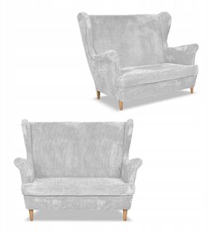 Sofa kanapa uszak Bonito skandynawska sztruks paski Family