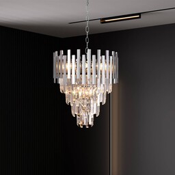 Eko-Light Lampa żyrandol Aspen metal chrom kolor szkło