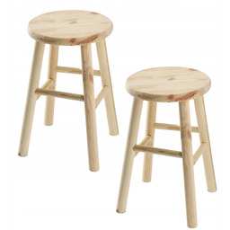 Taboret 2 szt Drewniany Kuchenny Stołek Krzesło 46cm