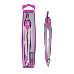 Cyrkiel w etui metalowy 2-elementowy Fun&Joy 284549-47002-FIOLETOWY 284549-47002-RÓŻOWY,
