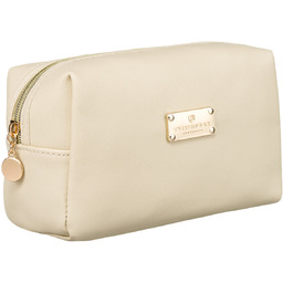 Beżowa klasyczna mała kosmetyczka damska na suwak PETERSON