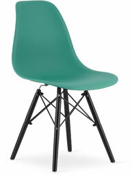ZIELONE KRZESŁO MODERN CZARNE NOGI POLIPROPYLEN ZESTAW 4