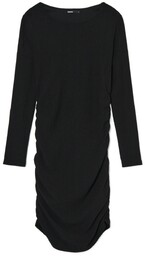 Cropp - Czarna sukienka midi z marszczeniami -