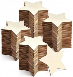 Scrapki drewniane gwiazdki ze sklejki 5x5cm 200SZT