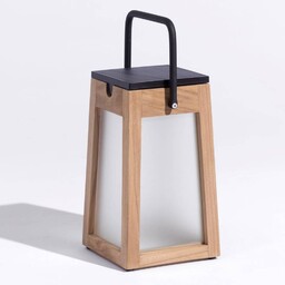 Les Jardins Latarnia solarna LED Tecka przenośna, teak