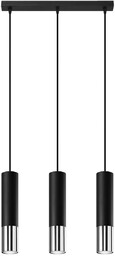 Lampa wisząca LOOPEZ 3L czarny/chrom SL.0942 - Sollux