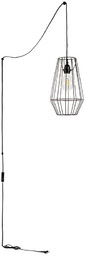 Lampa wisząca Endorfina 1xE27 Max.60W Czarny kabel metalowy/czarna