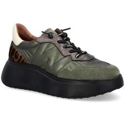 Lekkie sneakersy damskie - WONDERS A-3610 KHAKI