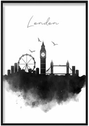 Artze Wall Art Londyn akwarela panorama panorama miasta