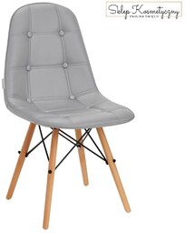4Rico Krzesło skandynawskie QS-185 eco skóra szare