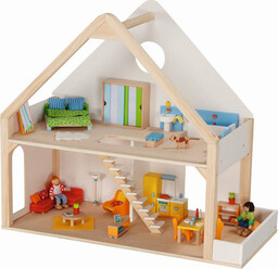 Drewniany piętrowy domek dla lalek White 51523-goki,