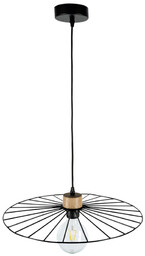 Lampa wisząca Antonella 1xE27 Max.60W Dąb olejowany/Czarny metal/Czarny