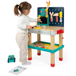 Duży stolik z narzędziami 60 el warsztat drewniany