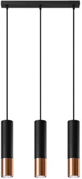 Lampa wisząca LOOPEZ 3L czarny/miedź SL.0948 - Sollux