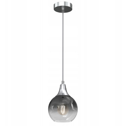 Lampa Sufitowa Monte Srebrny Szklany Klosz 1xE27 15x90cm