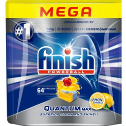 Finish Powerball Quantum Lemon Kapsułki do zmywarki 64