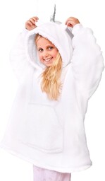 Dreamscene Jednorożec sherpa polarowy koc z kapturem